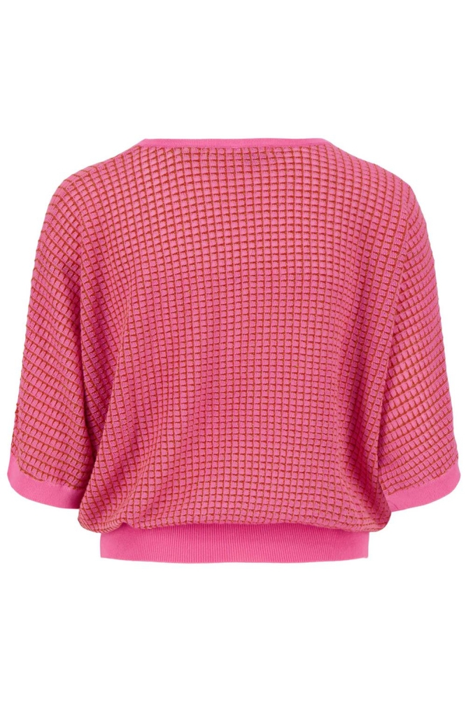 RONDE HALS BREI TRUI MET LUREX 0305 057 7191 FEL ROZE/ORANJE